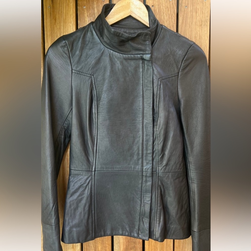 Kookai Dark Leather Jacket